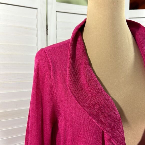 Chico’s Cardigan Size 1 (8) Medium Fuchsia Pink Open Front - Picture 8 of 13